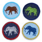 Mini Elefant Patches 2er Set, 4 Farben, 4 cm