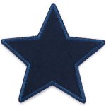 Stern Cord dunkelblau Aufnäher - 10 cm - Flicken für Cordhosen
