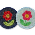 Jeansflicken Blume, 2 Farben, 5 cm