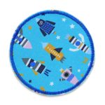 Rakete Hosenflicken hellblau, 8 cm