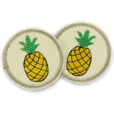 Mini Patches zum aufbügeln mit gestickter gelber Ananas, kleine Ananas Bügelflicken