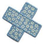 Hosenpflaster Flicken Blüten graublau, 9 cm, Pflaster Patch