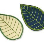 Blatt Jeansflicken Patch, 2 Farben, 8 x 5 cm, Bügelbilder Jeans