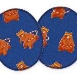 2 Knieflicken Bären & Hula Hoop, 8 x 10 cm, Bügelflicken