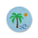 Patch Palme und Meer, 6 cm, Aufnäher Flicken