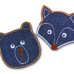 Bär oder Fuchs Patch, 8 x 7,5 cm, Flicken für Kinder