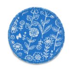 Blümchen Hosenflicken blau, 7 cm, Blumen Flicken rund