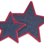 Stern Jeans Aufnäher rot, 2 Größen