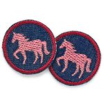2 Mini Patches Pferd rosa, 4 cm, Bügelbilder Aufnäher