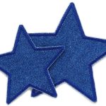 Stern Jeans blau Aufnäher, 2 Größen, Flicken zum aufbügeln