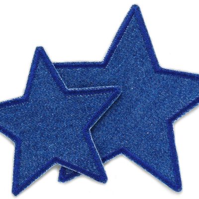 blaue Stern Jeansflicken in 2 Größen