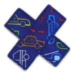 Hosenpflaster Rettungsfahrzeuge blau, 9 cm - Pflaster Flicken