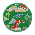 Dinosaurier Hosenflicken grün, 8 cm