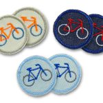Mini Fahrrad Aufbügler 2er Set, 3 Farben, 4 cm