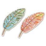 Feder Patch, 2 Farben, 8,5 x 3 cm, Vogelfeder Aufnäher