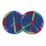 2 Peace Mini Aufnäher Jeansflicken, 4 cm