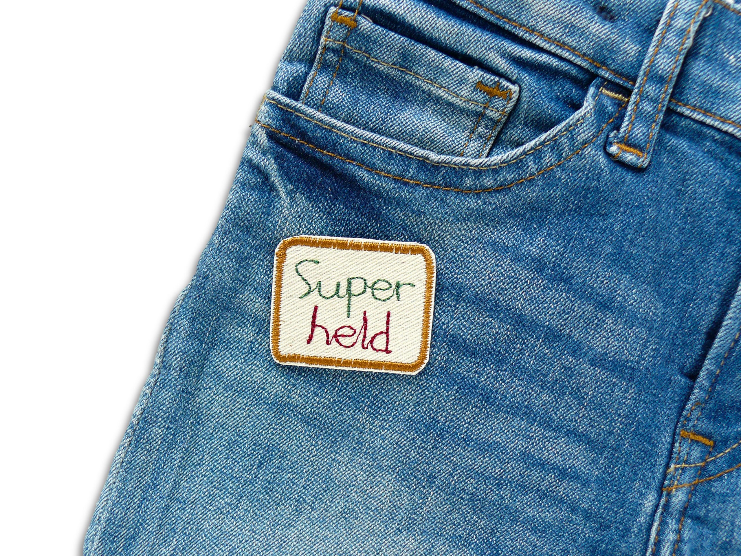 Patch Superheld & Superheldin, 4,5 x 3,5 cm, Hero Aufnäher – Bild 3