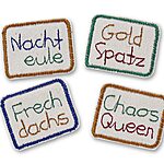 Statement Patches, 4 Varianten, 4,5 x 3,5 cm