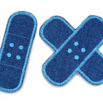 2 Jeansflicken Pflaster hellblau, 8,5 cm, Flicken zum aufbügeln
