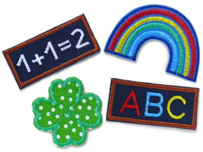 Set 4 Bügelbilder Einschulung