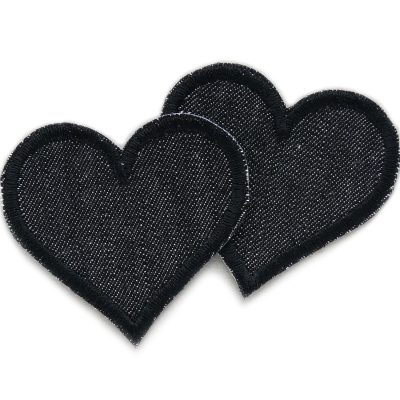 kleine Herz Jeansflicken zum aufbügeln in schwarz