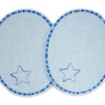 2 Jeansflicken Sternchen hellblau, 8 x 10 cm