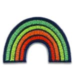 Regenbogen Patch neon Bügelbild, 7 x 5 cm
