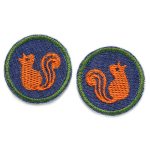 2 Eichhörnchen orange Hosenflicken, 4 cm