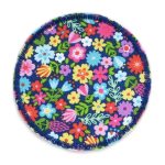 Blumenwiese blau Hosenflicken, 7 cm
