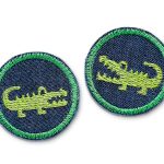 Krokodil Mini Jeansflicken 2er Set, 4 cm, Bügelpatches
