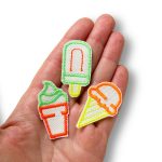 Eis Mini Patches Neon, 4,5 cm - 3 Varianten - kleine Aufbügler Bügelbilder