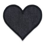 Herz Jeansflicken schwarz, 8,5 x 8 cm