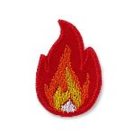 Feuer Patch - Flamme rot, 4,5 x 3 cm, Bügelbild