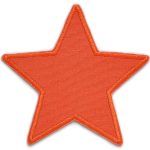 Stern Canvas orange Aufnäher - 10 cm - Bügelflicken