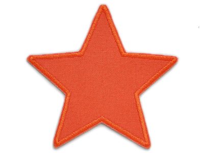 Stern Canvas orange Aufnäher aus Baumwollcanvas, 10 x 10 cm, oranger Stern-Bügelflicken sternförmig, Bügelflicken für Kinderhosen und Jeans handmade Berlin
