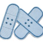 2 Jeansflicken Pflaster eisblau, 8,5 cm, Flicken zum aufbügeln