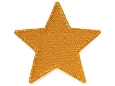 Stern Canvas senfgelb Aufnäher aus Baumwollcanvas, 10 x 10 cm, senfgelb-goldener Stern-Bügelflicken sternförmig, Bügelflicken für Kinderhosen und Jeans handmade Berlin