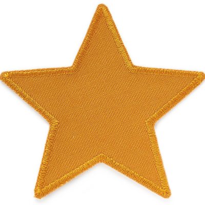 Stern Canvas senfgelb Aufnäher, 10 cm