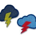 Gewitterwolke Patch, 2 Farben, 5,5 x 5,5 cm, Bügelbild Jeans