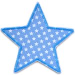 Stern Sternchen hellblau Aufnäher - 10 cm - Bügelflicken