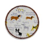 Hosenflicken Hunderassen creme - 8 cm - Bügelflicken Hunde