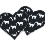 2 Herz Patches Katzen, 5,5 x 5 cm