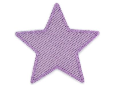 Stern Cord flieder Aufnäher zum aufbügeln, Baumwollcord 10 x 10 cm, fliederfarbener Cordflicken sternförmig, Bügelflicken für Cordhosen und Kinderhosen handmade Berlin