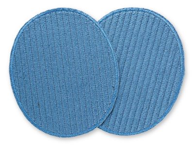 2 XL Cordflicken aus blauem Breitcord (Baumwollcord), jeweils 10 x 12 cm, ovale Knieflicken Bügelflicken für Cordhosen Kinderhosen und Erwachsenenhosen handmade Berlin