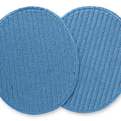 2 XL Cordflicken aus blauem Breitcord (Baumwollcord), jeweils 10 x 12 cm, ovale Knieflicken Bügelflicken für Cordhosen Kinderhosen und Erwachsenenhosen handmade Berlin