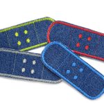4er Set Jeans Trostpflaster, 8,5 x 3 cm