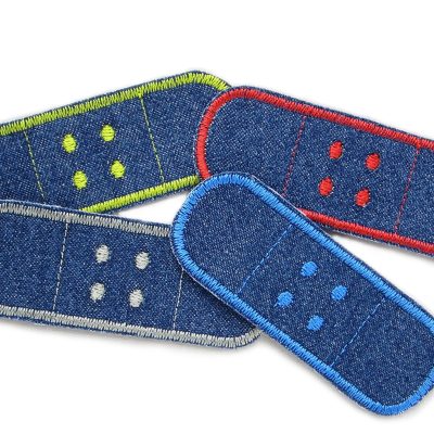Set Flicken Trostpflaster, Pflaster Jeansflicken zum aufbügeln, 4 Farben