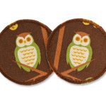 2 Waldeulen Bügelflicken braun, 6,5 cm, Eule Patches