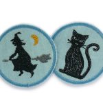 Kleine Hexe & Katze Patches - Set, 5,5 cm