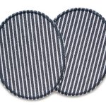 2 Knieflicken Jeans grau gestreift, 2 Größen